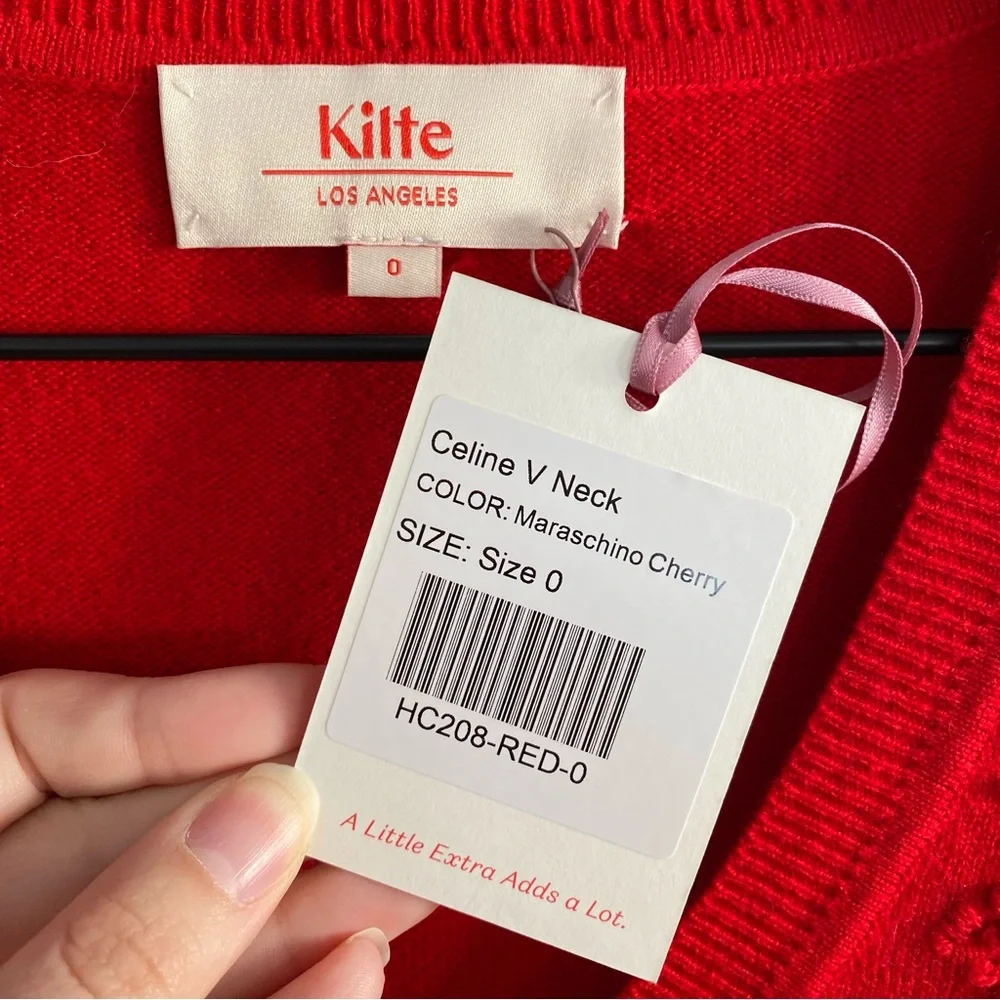 Kilte The Celine V Neck Cashmere Sweater NWT XS - Picture 4 of 8